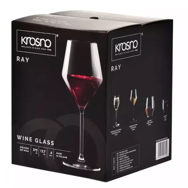 kieliszki do czerwonego wina Krosno Ray 450 ml opakowanie